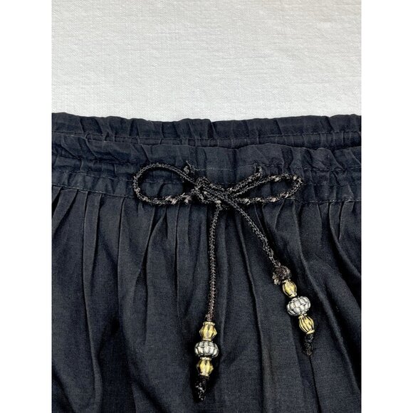 Vtg Embroidered Boho Maxi‎ Skirt Black Sz Small Tie Waist Liz Wear - Picture 4 of 14